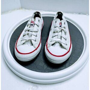 Converse White Low-Top Chuck Taylor All Star Youth Sneakers Sz 11 Canvas & Rubbe